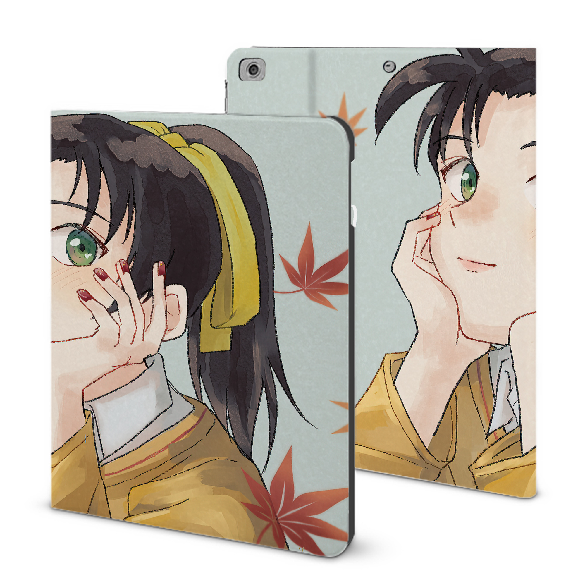 （画像用） 名探偵コナン Detective Conan IPad ケース ブック型 PUレザー TPU 耐衝撃 軽量 薄型 ペン収納なし 全面保護 IPad 各モデル対応